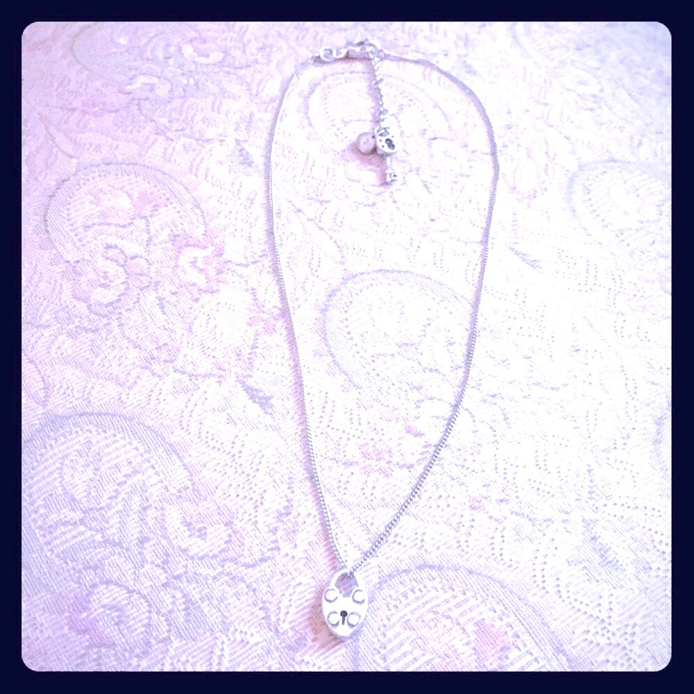 🦕 Vntg Fossil Brand Silver “Heart Lock” Necklace